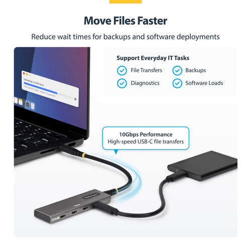 StarTech.com 4-Port USB-C Hub, 10Gbps, 100W PD Charging, 4x USB-C Ports, Overcurrent Protection, PCR Aluminum, For MacBook / Dell / ThinkPad / HP / iPad / Tablet
