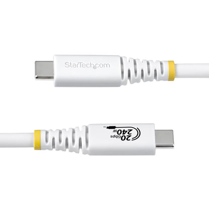 StarTech.com 6ft (1.8m) USB4 Cable, 20Gbps, USB-IF Certified USB-C Cable, 240W PD EPR, 4K 120Hz DP 2.1, TPE Jacket, White USB-C Cord