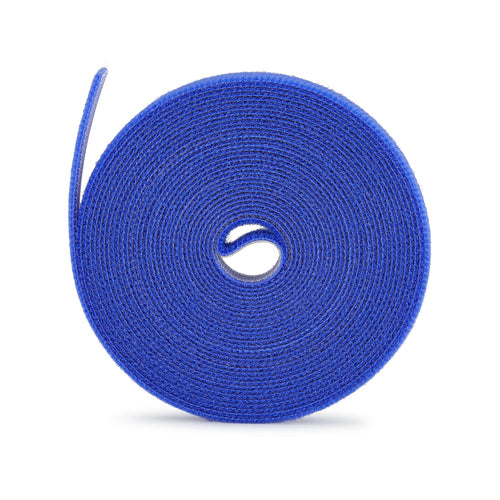 StarTech.com 4-pack 15ft (4.6m) Hook and Loop Roll, 0.5in Wide, Blue, Cut-to-Size Reusable Cable Ties, Fastener Tape, Adjustable Fabric Wraps, Bulk Roll