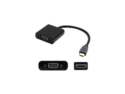 Addon 8in Hdmi To Vga Cable - Video Converter - Hdmi - Vga - Black - For Lenovo Ideapad 3 15  Ideapad Gaming 3 15  Legion 5 15  Thinkcentre Neo 50