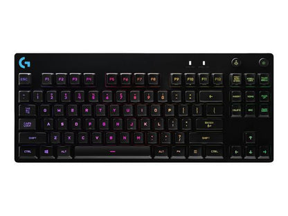 Logitech G PRO Mechanical Gaming Keyboard  Ultra Portable Tenkeyless Design  Detachable Micro USB Cable  16.8 Million Color LIGHTSYNC RGB Backlit Keys