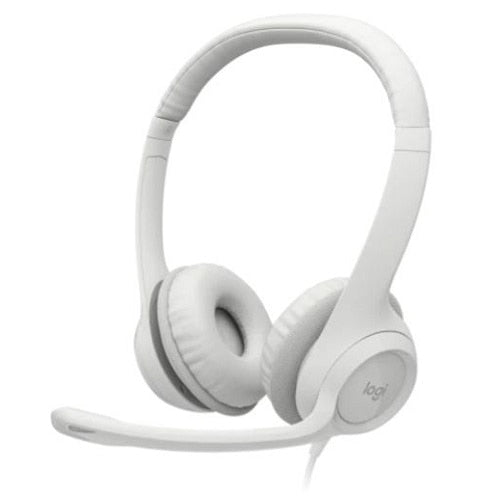 Logitech - H390 Wired USB On-Ear Stereo Headphones - Off-White