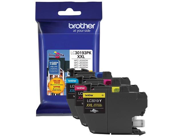 Brother Printer LC30193PK Super High Yield XXL 3 Pack Ink Cartridges- 1 Ea: Cyan/Magenta/Yellow Ink