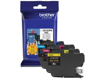 Brother Printer LC30193PK Super High Yield XXL 3 Pack Ink Cartridges- 1 Ea: Cyan/Magenta/Yellow Ink