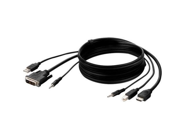 Belkin DVI to HDMI High Retention + USB A/B + Audio Passive Combo KVM Cable F1DN1CCBLDH6T