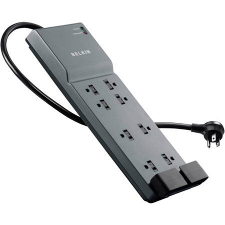 Belkin Power Strip Surge Protector with 8 Outlets  6 ft Long Flat Plug Heavy Duty Extension Cord + Overload Protection for Home  Office  Travel  Computer Desktop & Phone Charging Brick (3 550 Joules)
