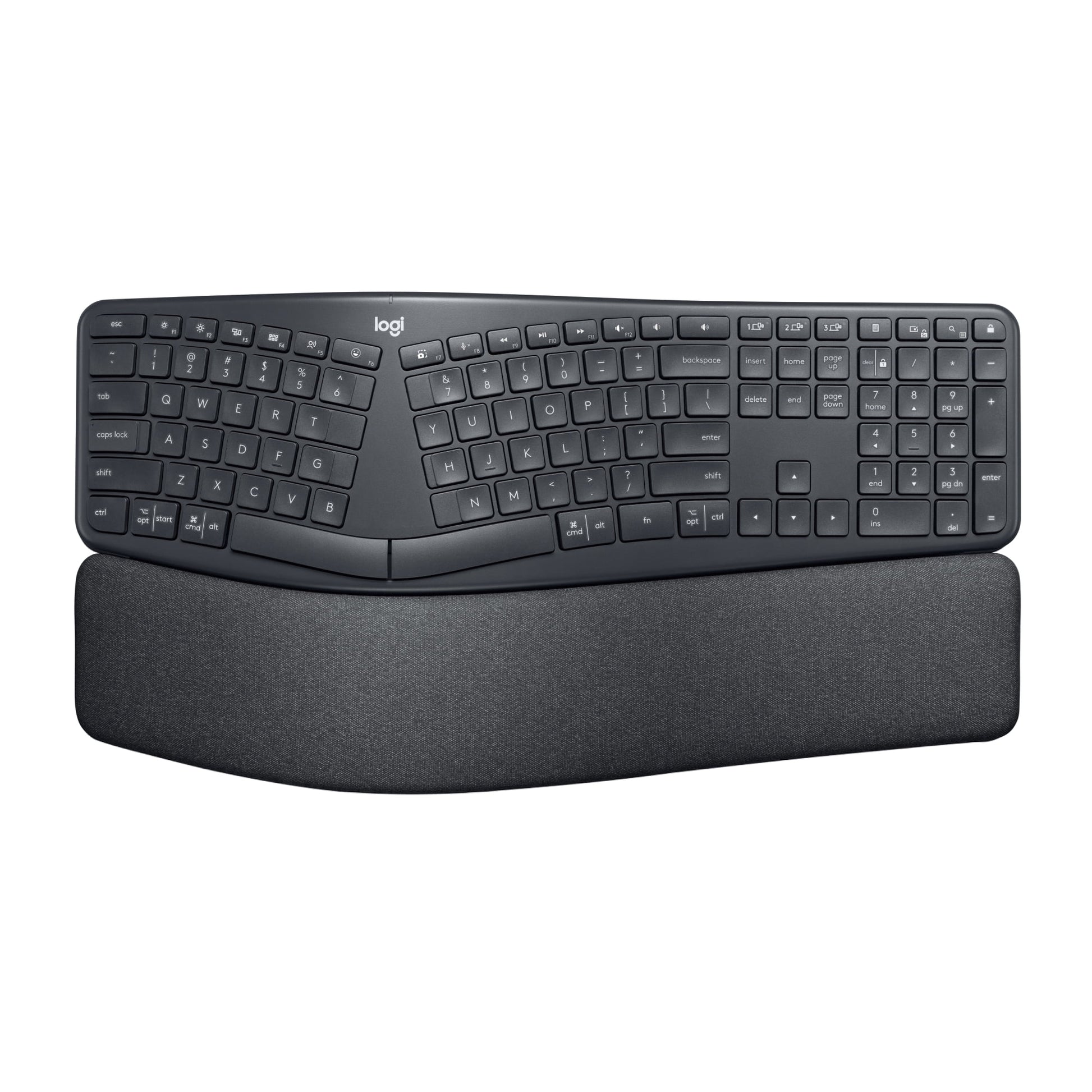 Logitech ERGO Series K860 Wireless Ergonomic Keyboard - Split Keyboard  Wrist Rest - Graphite