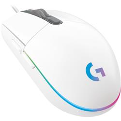 Logitech G203 Wired Gaming Mouse  8 000 DPI  Rainbow Optical Effect LIGHTSYNC RGB  6 Programmable Buttons  White