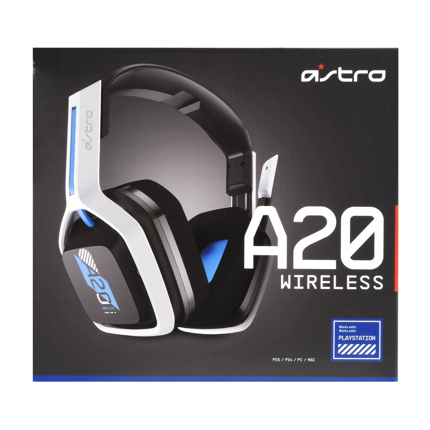 ASTRO Gaming A20 Wireless Headset Gen 2 for PlayStation 5  PlayStation 4  PC & Mac - White/Blue