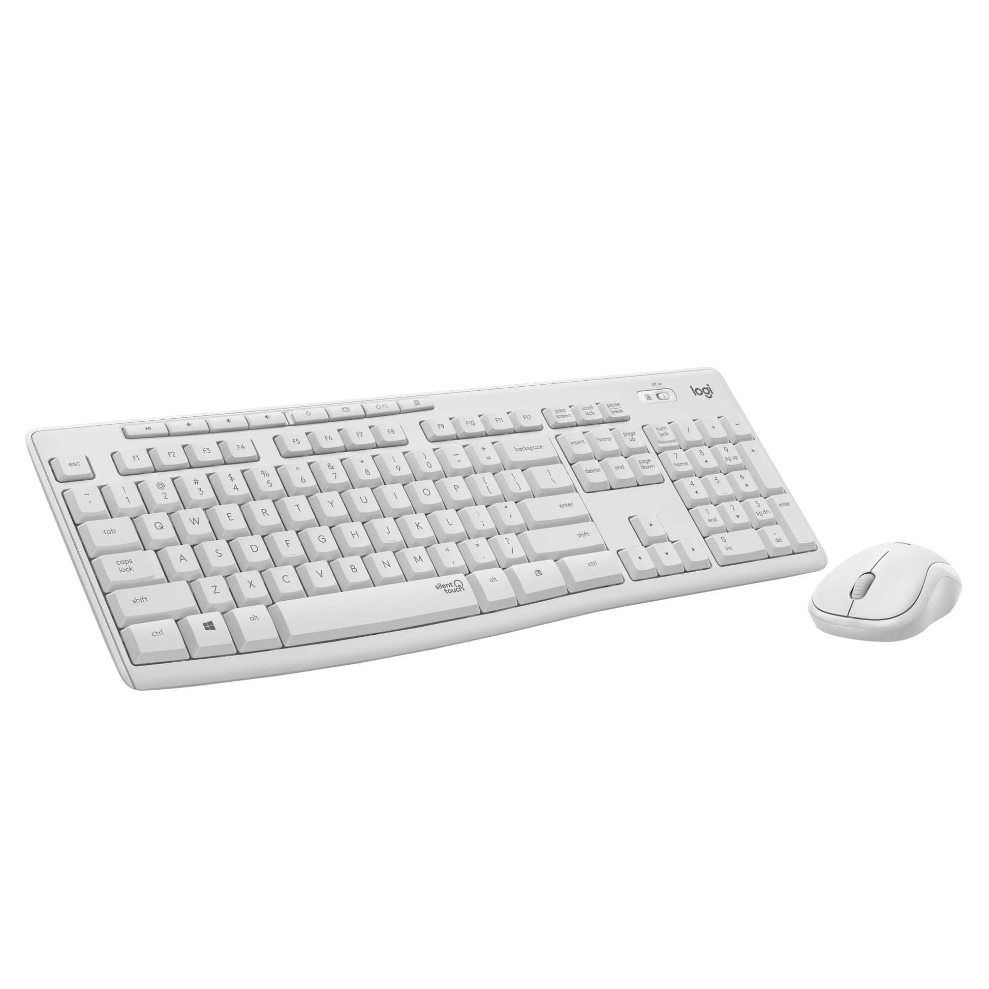 Logitech MK295 Silent Wireless Keyboard & Mouse Combo with 90% less clicking and typing noise  2.4 GHz  Off-White