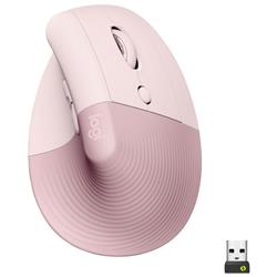 Logitech - Lift Vertical Wireless Optical Ergonomic Mouse with 4 Customizable Buttons - Wireless - Rose