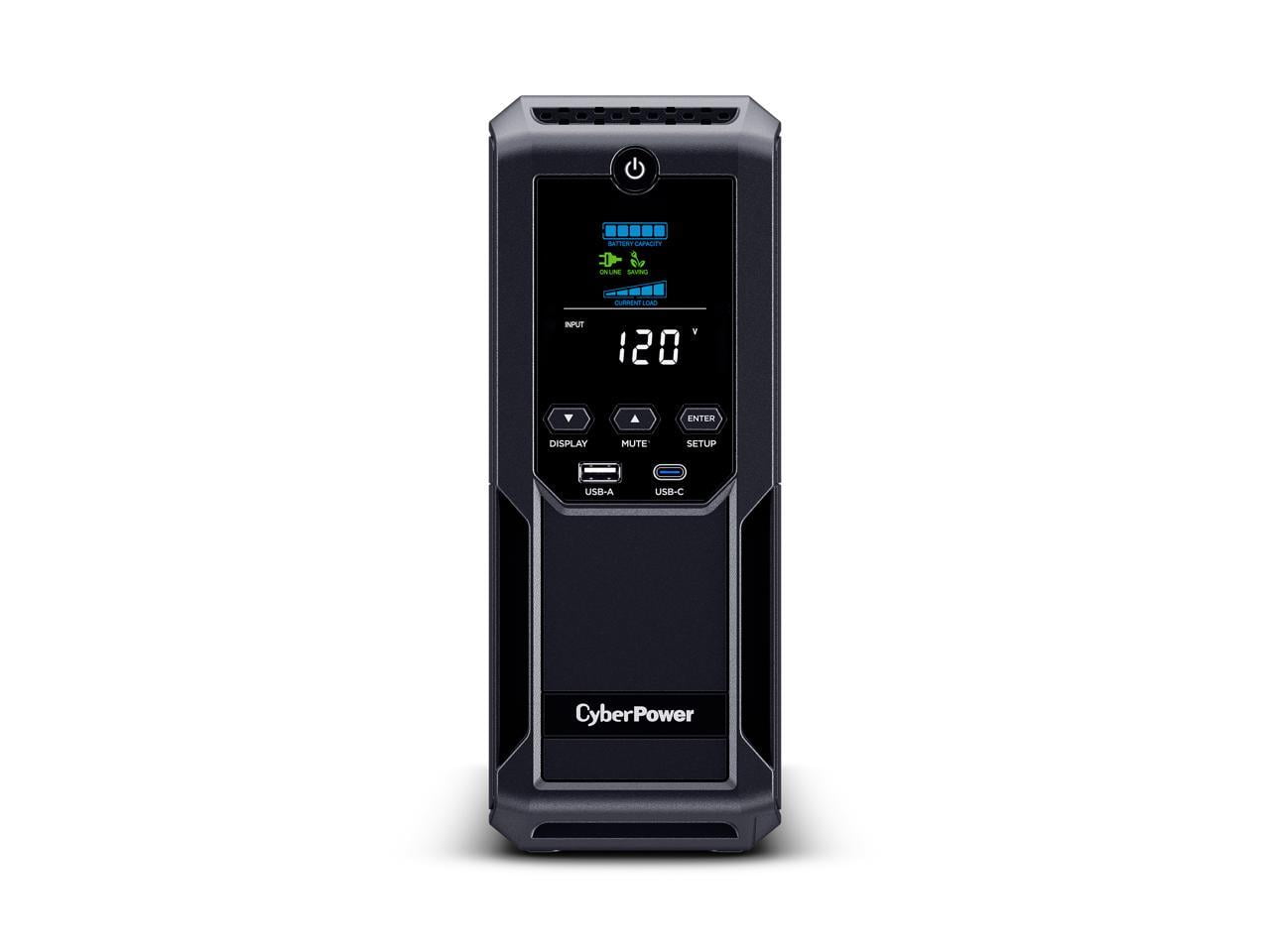 CyberPower Intelligent LCD BRG1500AVRLD2 1500VA Mini-tower UPS - Mini-tower - AVR - 8 Hour Recharge - 2 Minute Stand-by - 120 V AC Input - 120 V AC Output - Serial Port - 12 x NEMA 5-15R