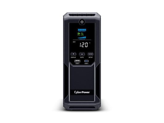 CyberPower Intelligent LCD BRG1500AVRLD2 1500VA Mini-tower UPS - Mini-tower - AVR - 8 Hour Recharge - 2 Minute Stand-by - 120 V AC Input - 120 V AC Output - Serial Port - 12 x NEMA 5-15R
