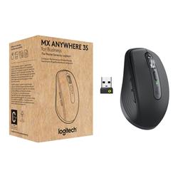 Logitech MX Anywhere 3S for Business - Wireless Mouse - Darkfield - Wireless - Bluetooth - Rechargeable - Graphite - USB Type C - 8000 dpi - 6 Button(s) - 4 Programmable Button(s)