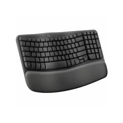 Logitech Wave Keys for Business  Wireless Ergonomic Keyboard with Cushioned Palm Rest  Secure Logi Bolt Technology  Bluetooth  Compatible with Windows/Mac/Chrome/Linux - Graphite