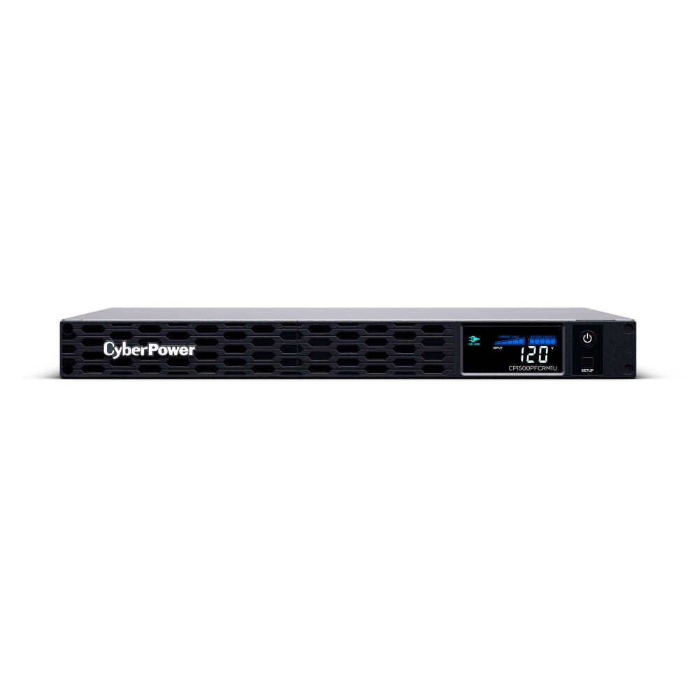 CyberPower PFC Sinewave CP1500PFCRM1U 1500VA Rack-mountable UPS - 1U Rack-mountable - AVR - 8 Hour Recharge - 1.60 Minute Stand-by - 120 V AC Input - 120 V AC Output - Sine Wave - Serial Port - USB -
