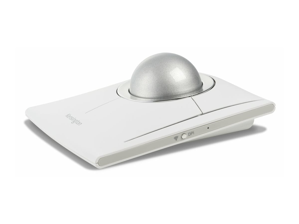 Kensington SlimBlade Pro EQ Trackball - Optical - Cable/Wireless - Bluetooth/Radio Frequency - 2.40 GHz - Rechargeable - White - USB Type C - 8 Programmable Button(s) - Symmetrical - 4 Month Batter...