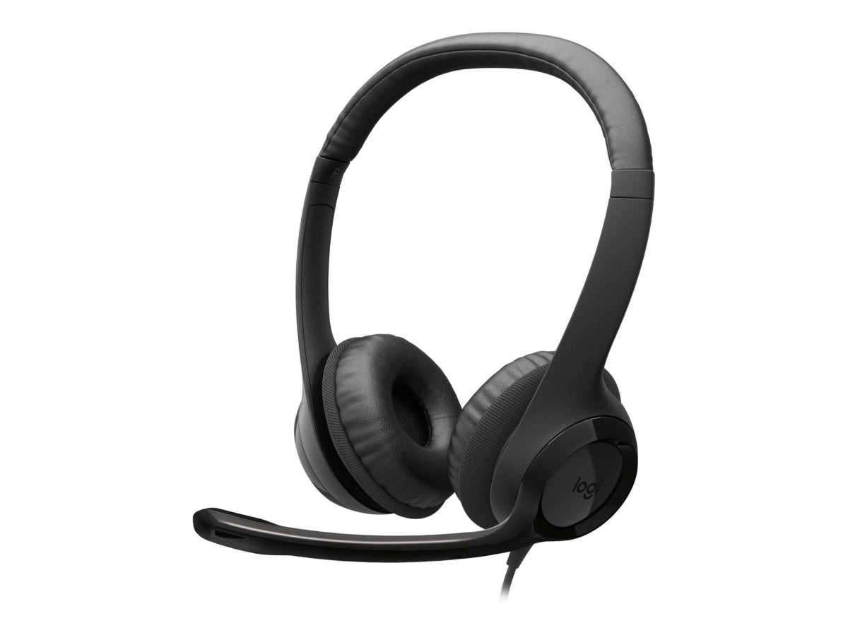 Logitech H390 Headset - Stereo - USB Type C - Wired - 32 Ohm - 20 Hz to 20 kHz - Over-the-head - Binaural - Supra-aural - 6.23 ft Cable - Noise Cancelling  Bi-directional Microphone - Black