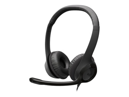 Logitech H390 Headset - Stereo - USB Type C - Wired - 32 Ohm - 20 Hz to 20 kHz - Over-the-head - Binaural - Supra-aural - 6.23 ft Cable - Noise Cancelling  Bi-directional Microphone - Black