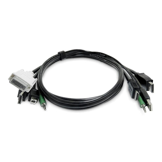 SK2DPMMKVM06-TAA-2U 6 ft. Dual Display HDMI & Display Port KVM Cable, Black
