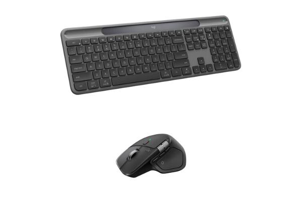 Logitech Signature Slim Solar+ Wireless Keyboard, Bluetooth, Graphite, 920013755