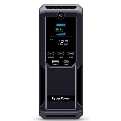 CyberPower Intelligent LCD UPS Series CP1500AVRLCD3 900-Watt 12-Outlet Battery Backup with Automatic Voltage Regulation  6-Ft. Cord  CP1500AVRLCD3