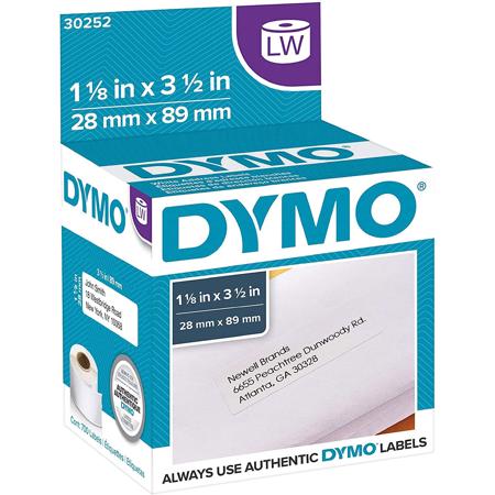 DYMO Authentic LW White Mailing Address Labels  DYMO Labels for LabelWriter Label Printers  1-1/8  x 3-1/2   2 Rolls of 350 (700 Total)