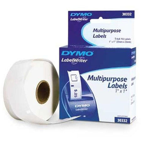 DYMO Authentic LW Multi-Purpose Square Labels for LabelWriter Printers  1  x 1   1 Roll of 750