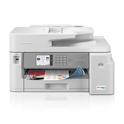 Brother - MFC-J5855DW INKvestment Tank All-in-One Inkjet Printer with up to 1-Year of Ink In-box - White/Gray