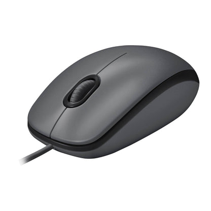 Logitech M100 Wired Optical Ambidextrous PC Mouse with 1000 DPI Optical Tracking  Gray
