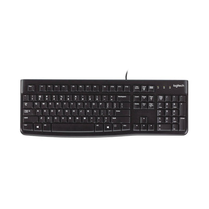 Logitech K120 Wired Keyboard for Windows  USB Plug-and-Play  Full-Size  Spill-Resistant  Curved Space Bar  Compatible with PC  Laptop  Black