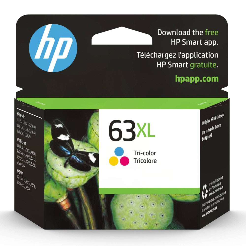 HP 63XL High Yield Tri-color Original Ink Cartridge  ~300 pages  F6U63AN#140