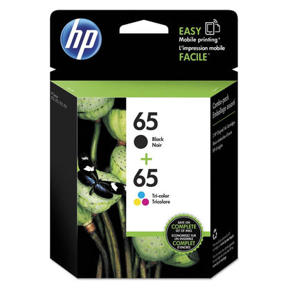 HP 65 2-pack Black/Tri-color Original Ink Cartridges  ~120 pages  T0A36AN#140