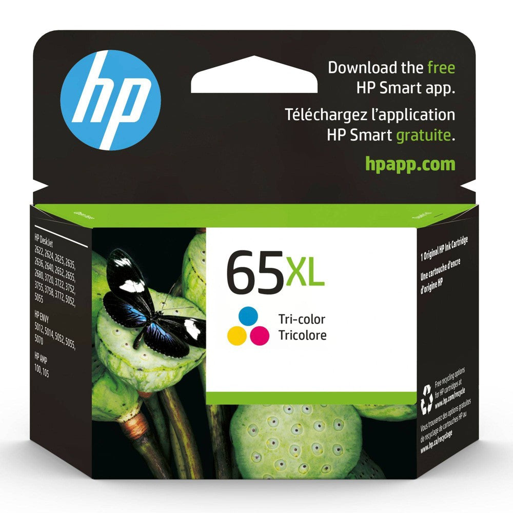 HP 65XL Tri-color Original Ink Cartridge  ~300 pages  N9K03AN#140