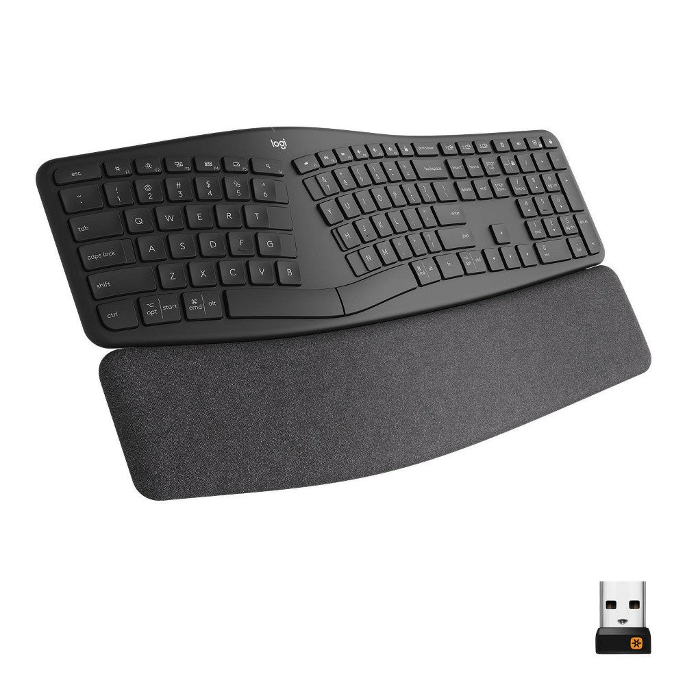 Logitech ERGO Series K860 Wireless Ergonomic Keyboard - Split Keyboard  Wrist Rest - Graphite