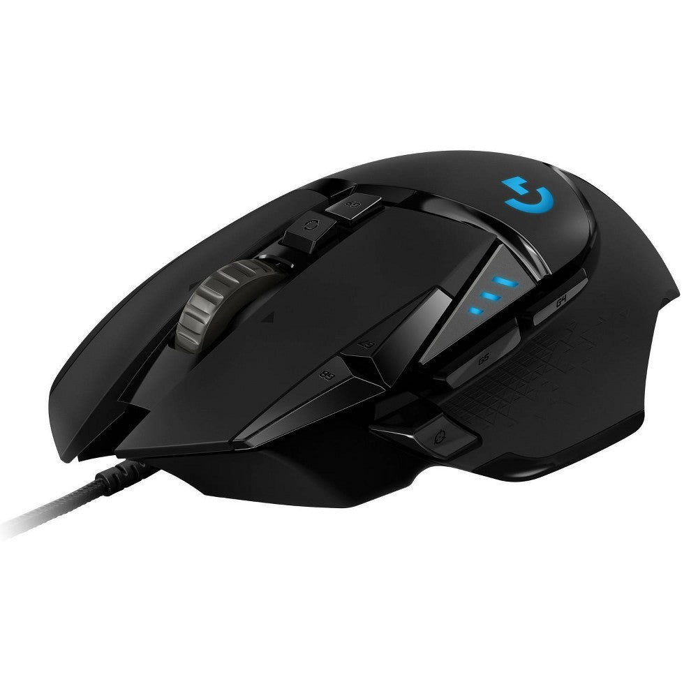 Logitech G502 HERO High Performance Wired Gaming Mouse  HERO 25K Sensor  25 600 DPI  RGB  Adjustable Weights  Black