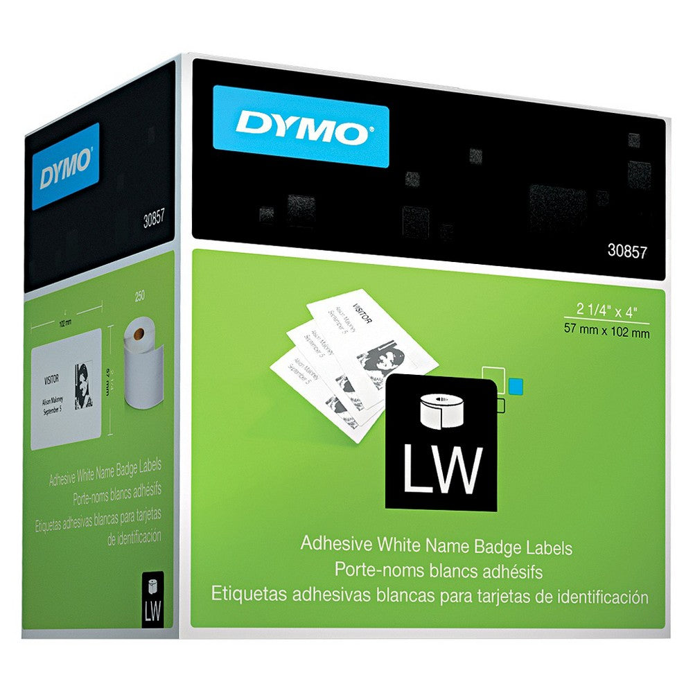 DYMO Authentic LW Name Badge Labels for LabelWriter Printers  White  2-1/4  x 4   1 Roll of 250