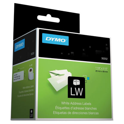 DYMO Authentic LW White Mailing Address Labels  DYMO Labels for LabelWriter Label Printers  1-1/8  x 3-1/2   2 Rolls of 350 (700 Total)