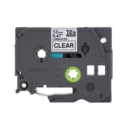Brother P-touch TZe131 Label Tape  Laminated  Black on Clear  1/2in x 26.2ft  1 Roll