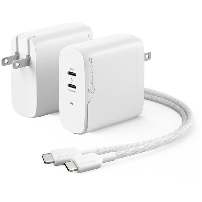 ALOGIC Rapid Power 1X100 GaN Charger - Power adapter - 100 Watt - 5 A - PD 3.0 (USB-C) - on cable: USB-C - white - United States