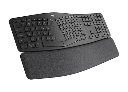 Logitech Ergo K860 Split Wireless Keyboard for Business  Ergonomic Design  Secured Logi Bolt Technology  Graphite