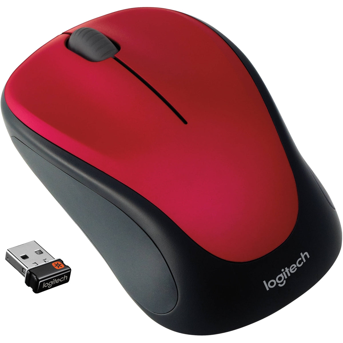 Logitech M317 Wireless Mouse  2.4 GHz with USB Unifying Receiver  1000 DPI Optical Tracking  12 Month Battery  Red