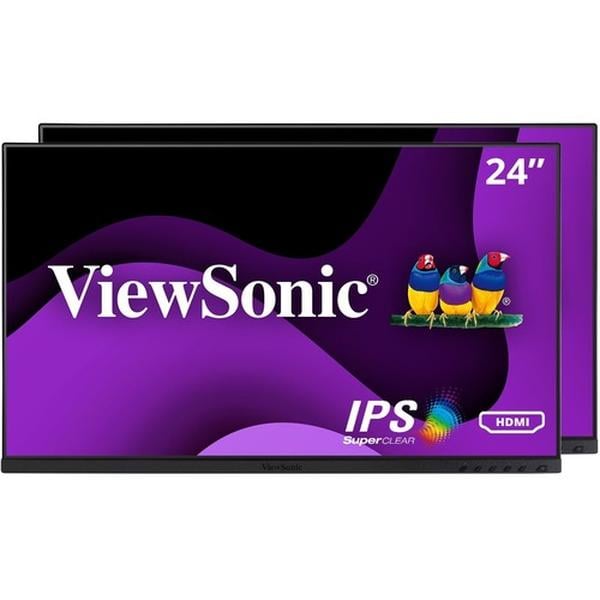 ViewSonic VG2448A-2_H2 24 Inch Dual Pack Head-Only 1080p IPS Monitor with Ultra-Thin Bezels  HDMI  DisplayPort  USB  and VGA for Home and Office