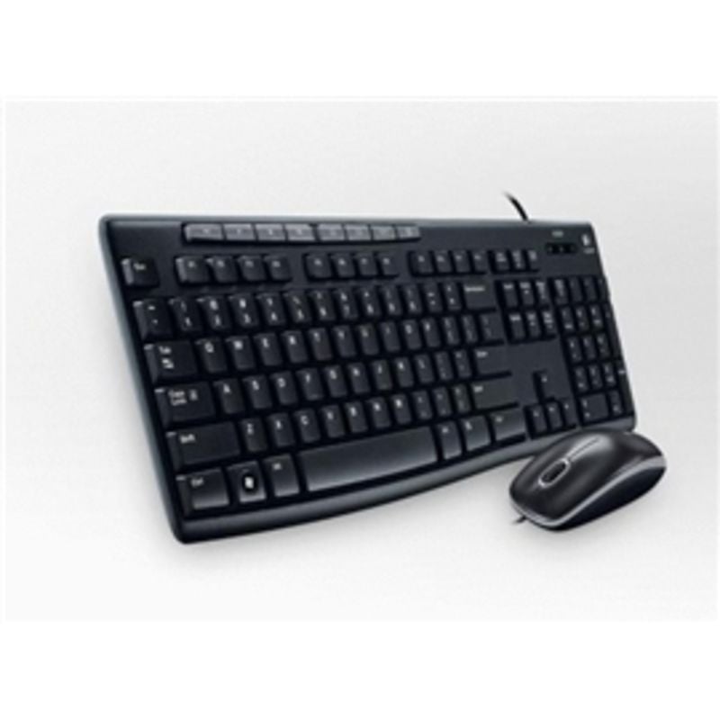 Logitech MK200 Media Combo  Keyboard/Mouse  Wired  USB  Black