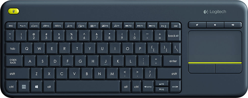 Logitech K400 Plus Wireless Touch TV Keyboard With Easy Media Control and Built-in Touchpad  HTPC Keyboard for PC-connected TV  Windows  Android  ChromeOS  Laptop  Tablet