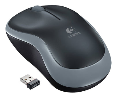 Logitech M185 Wireless Mouse  2.4GHz with USB Mini Receiver  12-Month Battery Life  1000 DPI Optical Tracking  Ambidextrous  Swift Gray