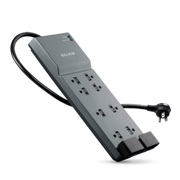 Belkin Power Strip Surge Protector with 8 Outlets  6 ft Long Flat Plug Heavy Duty Extension Cord + Overload Protection for Home  Office  Travel  Computer Desktop & Phone Charging Brick (3 550 Joules)