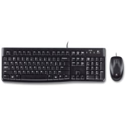 Logitech - MK120 Full-size Wired Membrane Keyboard and Mouse Bundle for Windows with USB Plug-and-Play - Black