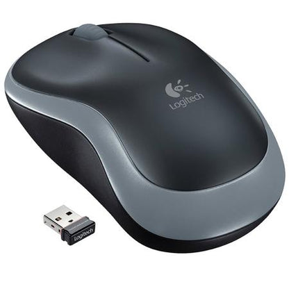 Logitech M185 Wireless Mouse  2.4GHz with USB Mini Receiver  12-Month Battery Life  1000 DPI Optical Tracking  Ambidextrous  Swift Gray