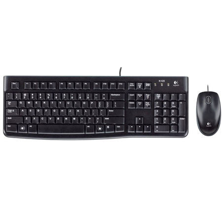 Logitech - MK120 Full-size Wired Membrane Keyboard and Mouse Bundle for Windows with USB Plug-and-Play - Black